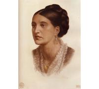 PMEFGJDPE Dipinti Famosi Stampa Tela Poster Artistico Poster Retrato de la Sra. Georgina Fernandez Dante Gabriel Rossetti per L'arredamento Della Camera da Letto 60x90cm