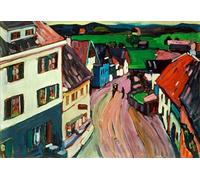 PMEFGJDPE Dipinti Famosi Stampa Tela Poster Artistico Poster Vista desde la ventana del Griesbräu de Wassily Kandinsky per L'arredamento Della Camera da Letto 60x90cm