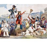 PMEFGJDPE Famoso Arte Stampa Tela Stampa di Immagini Tela Carnaval en por Bartolomeo Pinelli per la Decorazione Della Parete 60x90cm