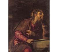 PMEFGJDPE Famoso Arte Stampa Tela Stampa di Immagini Tela Cristo en el pozo de Jacopo Robusti Tintoretto per la Decorazione Della Parete 60x90cm