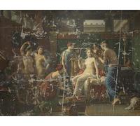 PMEFGJDPE Famoso Arte Stampa Tela Stampa di Immagini Tela El baño de Psique de Paelinck per la Decorazione Della Parete 60x90cm