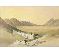 PMEFGJDPE Famoso Arte Stampa Tela Stampa di Immagini Tela el Convento de Santa Catalina Monte Sinaí mirando hacia la llanura del campamento por David Roberts per la Decorazione Della Parete 60x90cm