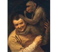 PMEFGJDPE Famoso Arte Stampa Tela Stampa di Immagini Tela El hombre de los mil animales de Annibale Carracci per la Decorazione Della Parete 60x90cm