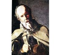 PMEFGJDPE Famoso Arte Stampa Tela Stampa di Immagini Tela El jugador de Hurdy Gurdy con su perro Detalle de la cabeza de Georges De La Tour per la Decorazione Della Parete 60x90cm