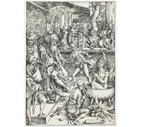 PMEFGJDPE Famoso Arte Stampa Tela Stampa di Immagini Tela el martirio de san Juan del Apocalipsis de Albrecht Dürer per la Decorazione Della Parete 60x90cm