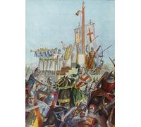 PMEFGJDPE Famoso Arte Stampa Tela Stampa di Immagini Tela Guerra utilizada en la defensa de Milán contra Conrado II por Tancredi Scarpelli per la Decorazione Della Parete 60x90cm