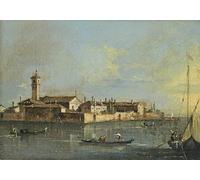 PMEFGJDPE Famoso Arte Stampa Tela Stampa di Immagini Tela Isola Del Lazzaretto Vecchio Segunda Mitad del Th Cen por Francesco Guardi per la Decorazione Della Parete 60x90cm