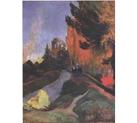 PMEFGJDPE Famoso Arte Stampa Tela Stampa di Immagini Tela Los Alyscamps de Paul Gauguin per la Decorazione Della Parete 60x90cm