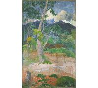 PMEFGJDPE Famoso Arte Stampa Tela Stampa di Immagini Tela Paisaje con un caballo de Paul Gauguin per la Decorazione Della Parete 60x90cm