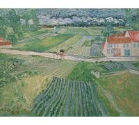 PMEFGJDPE Famoso Arte Stampa Tela Stampa di Immagini Tela Paisaje en Auvers después de la lluvia de Vincent van Gogh per la Decorazione Della Parete 60x90cm