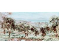 PMEFGJDPE Famoso Arte Stampa Tela Stampa di Immagini Tela Paisaje Les Oliviers de Pierre Auguste Renoir per la Decorazione Della Parete 60x90cm