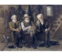 PMEFGJDPE Famoso Arte Stampa Tela Stampa di Immagini Tela para decidir la cuestión por John George Brown per la Decorazione Della Parete 60x90cm