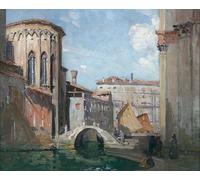 PMEFGJDPE Famoso Arte Stampa Tela Stampa di Immagini Tela San Gregorio y el Rio Della Salute Arthur Streeton per la Decorazione Della Parete 60x90cm