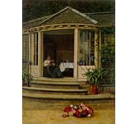PMEFGJDPE Famoso Arte Stampa Tela Stampa di Immagini Tela Té en el conservatorio de Edith Hayllar per la Decorazione Della Parete 60x90cm