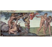 PMEFGJDPE Famoso Arte Stampa Tela Stampa di Immagini Tela Techo de la Capilla Sixtina La Caída del Hombre de Buonarroti per la Decorazione Della Parete 60x90cm