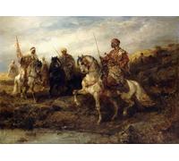 PMEFGJDPE Famoso Arte su Tela Pittura Astratta Árabe sobre Animalback de Adolf Schreyer per Decorazioni per la Casa 60x90cm