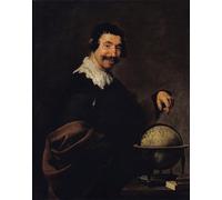 PMEFGJDPE Famoso Arte su Tela Pittura Astratta Demócrito o el hombre del globo terráqueo de Diego Velázquez per Decorazioni per la Casa 60x90cm