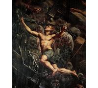 PMEFGJDPE Famoso Arte su Tela Pittura Astratta el descenso de Jesucristo al limbo Detalle de un ángel de Domenico Robusti Tintoretto per Decorazioni per la Casa 60x90cm