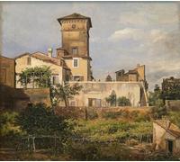 PMEFGJDPE Famoso Arte su Tela Pittura Astratta Escena de la Villa Malta de Johan Christian Dahl per Decorazioni per la Casa 60x90cm