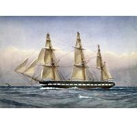 PMEFGJDPE Famoso Arte su Tela Pittura Astratta Hms Glasgow en el mar por William Frederick Mitchell per Decorazioni per la Casa 60x90cm