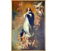 PMEFGJDPE Famoso Arte su Tela Pittura Astratta Inmaculada Concepción de los Venerables de Bartolomé Esteban Murillo per Decorazioni per la Casa 60x90cm