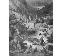PMEFGJDPE Famoso Arte su Tela Pittura Astratta Los animales enfermos de peste Ilustración para las fábulas de La Fontaine de Gustave Doré per Decorazioni per la Casa 60x90cm