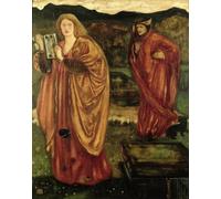 PMEFGJDPE Famoso Arte su Tela Pittura Astratta Merlín y Nimue De morte D'arthur por Edward Burne Jones per Decorazioni per la Casa 60x90cm