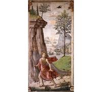 PMEFGJDPE Famoso Arte su Tela Pittura Astratta San Juan Bautista en el desierto de Domenico Ghirlandaio per Decorazioni per la Casa 60x90cm