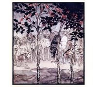 PMEFGJDPE Famoso Arte su Tela Pittura Astratta Se quedaron afuera llenos de salvajismo y terror por Arthur Rackham per Decorazioni per la Casa 60x90cm