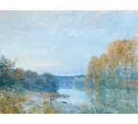 PMEFGJDPE Famoso Arte su Tela Pittura Astratta Soleil Couchant Tarde de otoño en el río de Alfred Sisle per Decorazioni per la Casa 60x90cm
