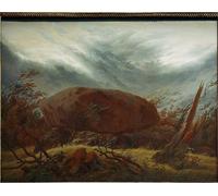 PMEFGJDPE Famoso Arte su Tela Pittura Astratta Tumba megalítica en otoño de Caspar David Friedrich per Decorazioni per la Casa 60x90cm