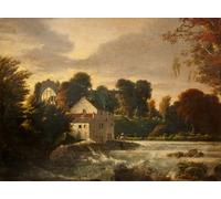 PMEFGJDPE Famoso Arte su Tela Pittura Astratta un molino de agua cerca de Egglestone Abbey Durham por Peter De Wint per Decorazioni per la Casa 60x90cm