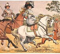 PMEFGJDPE Famoso Arte su Tela Pittura Astratta una bella dama sobre un animal blanco de Ride a Cock Horse a Banbury Cross por un artista famoso per Decorazioni per la Casa 60x90cm