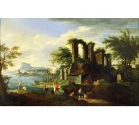 PMEFGJDPE Famoso Arte su Tela Pittura Astratta Unbekanntes Bild de Salvator Rosa per Decorazioni per la Casa 60x90cm