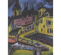 PMEFGJDPE Famoso Poster Murale Poster Parete Quadri Bote de remos bajo el puente de Ernst Ludwig Kirchner per la Decorazione Domestica dell'ufficio 60x90cm
