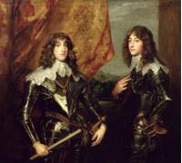 PMEFGJDPE Famoso Poster Murale Poster Parete Quadri Charles Louis Elector Palatine y su hermano porVan Dyck per la Decorazione Domestica dell'ufficio 60x90cm