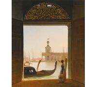 PMEFGJDPE Famoso Poster Murale Poster Parete Quadri Dogana vista a través de un gran portal de Charles Auguste Van Den Berghe per la Decorazione Domestica dell'ufficio 60x90cm