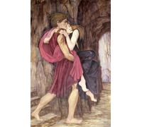 PMEFGJDPE Famoso Poster Murale Poster Parete Quadri Dos figuras en una cueva de John Roddam Spencer Stanhope per la Decorazione Domestica dell'ufficio 60x90cm