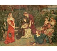 PMEFGJDPE Famoso Poster Murale Poster Parete Quadri Fiammetta Cantando por Marie Spartali Stillman per la Decorazione Domestica dell'ufficio 60x90cm