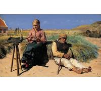 PMEFGJDPE Famoso Poster Murale Poster Parete Quadri Figuras en un paisaje ciego Kristian y Tine entre las dunas por Michael Peter Ancher per la Decorazione Domestica dell'ufficio 60x90cm