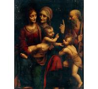 PMEFGJDPE Famoso Poster Murale Poster Parete Quadri la Sagrada Familia con los santos Ana y Juan de Bernardino Luini per la Decorazione Domestica dell'ufficio 60x90cm