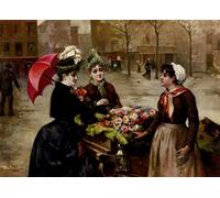 PMEFGJDPE Famoso Poster Murale Poster Parete Quadri La vendedora de flores de Maximino Peña Muñoz per la Decorazione Domestica dell'ufficio 60x90cm