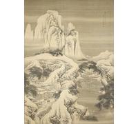 PMEFGJDPE Famoso Poster Murale Poster Parete Quadri Posada y viajeros en montañas nevadas por Yuan Yao per la Decorazione Domestica dell'ufficio 60x90cm