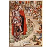 PMEFGJDPE Famoso Poster Murale Poster Parete Quadri Sir Galahad es llevado a la corte del rey Arturo por Walter Crane per la Decorazione Domestica dell'ufficio 60x90cm