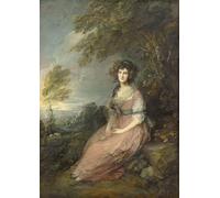 PMEFGJDPE Famoso Poster Murale Poster Parete Quadri Sra. Richard Brinsley Sheridan de Gainsborough per la Decorazione Domestica dell'ufficio 60x90cm