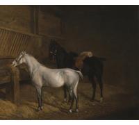 PMEFGJDPE Famoso Poster Murale Poster Parete Quadri Un cargador gris y negro en un establo de Jacques Laurent Agasse per la Decorazione Domestica dell'ufficio 60x90cm