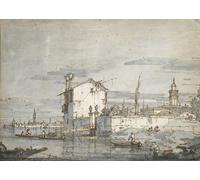 PMEFGJDPE Famoso Poster Murale Poster Parete Quadri una isla en la laguna de antonio canal per la Decorazione Domestica dell'ufficio 60x90cm