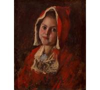 PMEFGJDPE Famoso Stampa Pittura Arte Murale Della Pittura Caperucita Roja de William Merritt per L'arredamento del Soggiorno 60x90cm