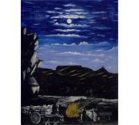 PMEFGJDPE Famoso Stampa Pittura Arte Murale Della Pittura Colina de noche de Niko Pirosmani per L'arredamento del Soggiorno 60x90cm