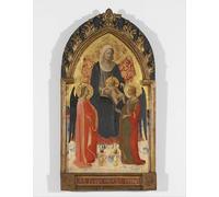 PMEFGJDPE Famoso Stampa Pittura Arte Murale Della Pittura Dama y niño con dos ángeles de Fra Angelico per L'arredamento del Soggiorno 60x90cm